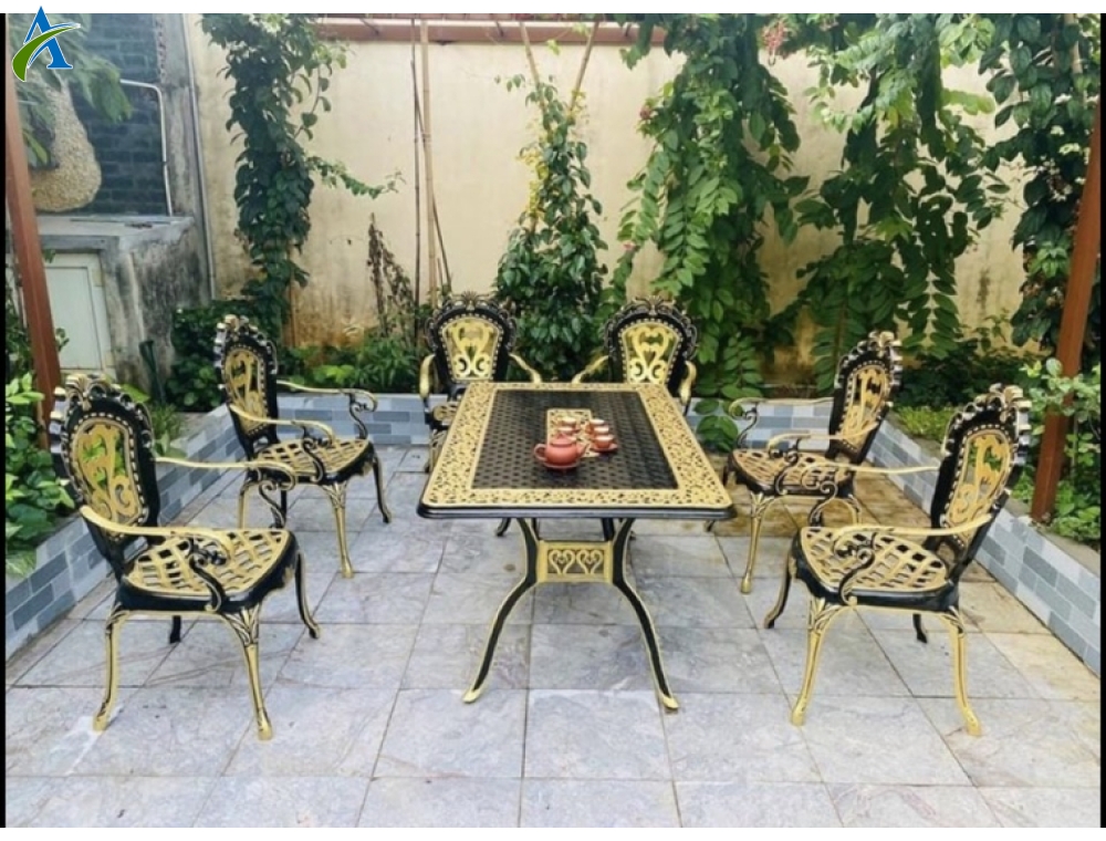 BÀN GHẾ NHÔM ĐÚC BG002