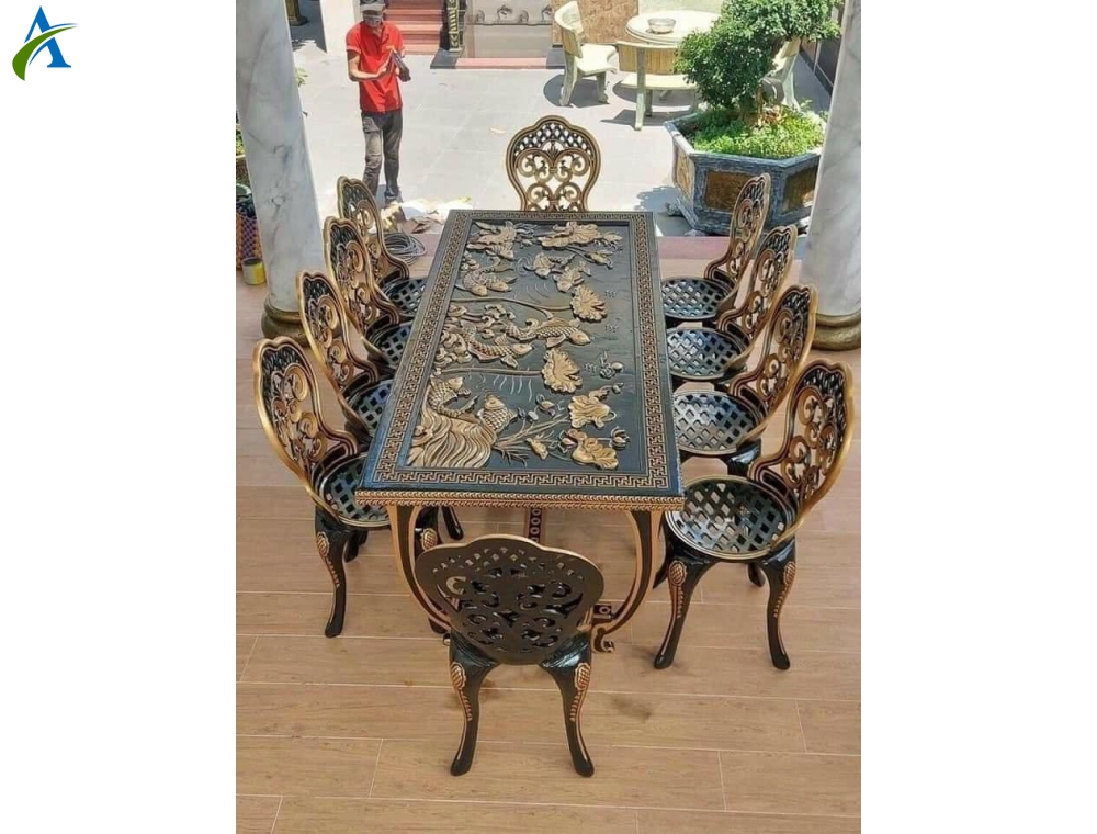 BÀN GHẾ NHÔM ĐÚC BG012